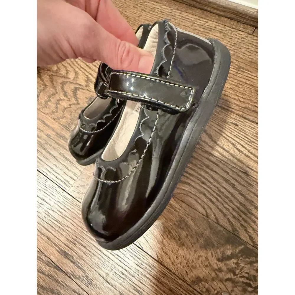 See Kai Run Jane II Black Patent Leather Mary Jane Shoes Size Toddler Girl 7 NEW